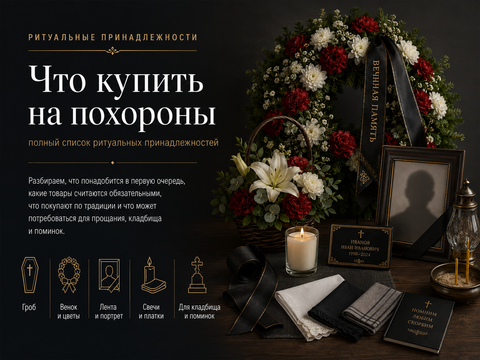 Что купить на похороны: полный список ритуальных принадлежностей