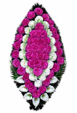 Венок из искусственных цветов гвоздики, лилии