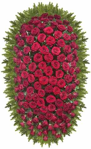 Венок из живых цветов розы