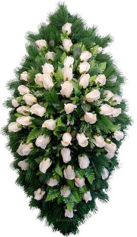 Венок из искусственных белых роз