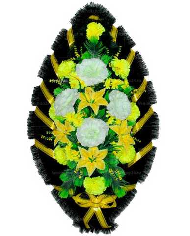 Венок из искусственных цветов розы, гвоздики, лилии