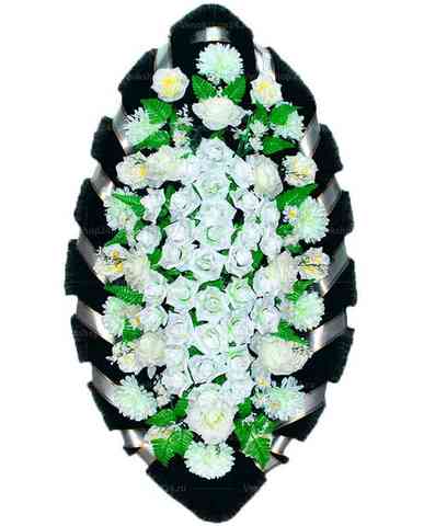 Венок из искусственных цветов розы, хризантемы