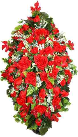 Венок из искусственных цветов розы, акации