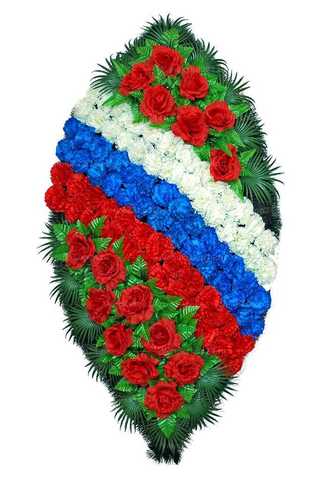 Венок из искусственных цветов розы, гвоздики