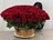 Ритуальная корзина из живых цветов 100 красных роз