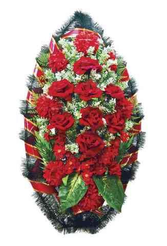 Венок из искусственных цветов розы, хризантемы