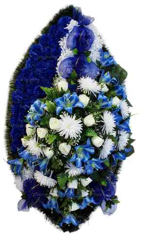 Венок из искусственных цветов розы, гвоздики, хризантемы, лилии, салал