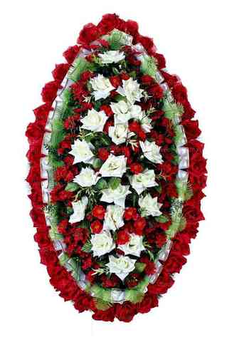 Венок из искусственных цветов розы, альстромерии