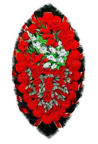 Венок из искусственных цветов розы, хризантемы