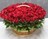 Ритуальная корзина из живых цветов 200 красных эквадорских роз