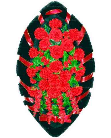 Венок из искусственных цветов розы, хризантемы, дельфиниум