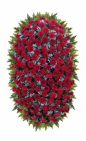 Венок из живых цветов гвоздики