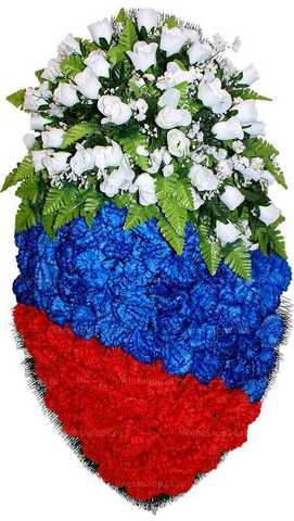 Венок из искусственных цветов розы, гвоздики