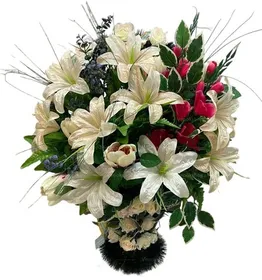 Ритуальная корзина из искусственных цветов "Большая" №9