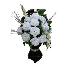 Ритуальная корзина из искусственных цветов "Большая" №1