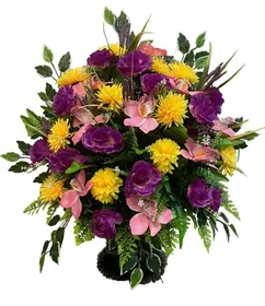 Траурная корзина из искусственных цветов "Ладья Элитная большая" №18