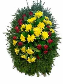 Венок из живых цветов №2