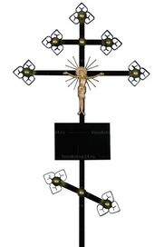 Крест металлический с позолотой "Распятие"
