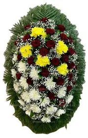 Венок из живых цветов №64