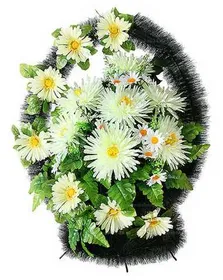 Траурная корзина из искусственных цветов "Ладья Элитная" №8