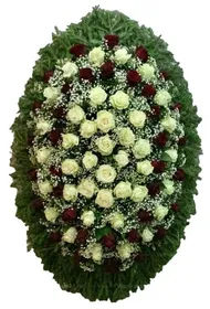 Венок из живых цветов №44