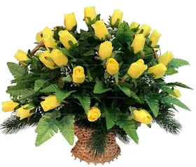 Траурная корзина из искусственных цветов "Лоза" №9