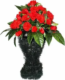 Траурная корзина из искусственных цветов "Элит Ваза большая" №1