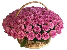 Ритуальная корзина из живых цветов 100 розовых роз