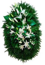 Венок из живых цветов №6