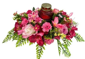 Композиция на могилу из искусственных цветов №3