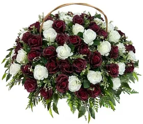 Траурная корзина из искусственных цветов "Лоза элитная" № 15