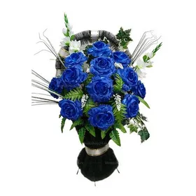 Ритуальная корзина из искусственных цветов "Большая" №4