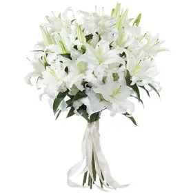 Траурный букет из белых лилий