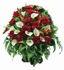 Траурная корзина из искусственных цветов "Ладья заказная" №4