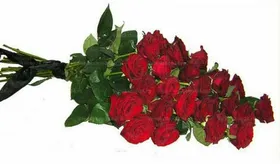 Траурный букет из 24 бордовых роз