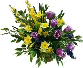 Траурная корзина из искусственных цветов "Лоза пасхальная" № 14