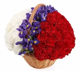 Ритуальная корзина из живых цветов Триколор