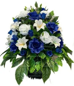 Траурная корзина из искусственных цветов "Элит Ваза большая" №3