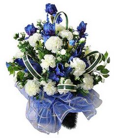 Траурная корзина из искусственных цветов "Ладья Элитная" №15