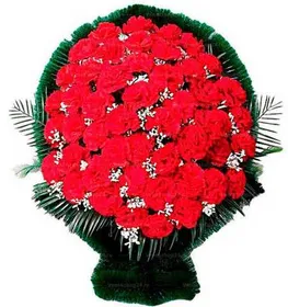 Траурная корзина из искусственных цветов "Элит Ладья большая" №9