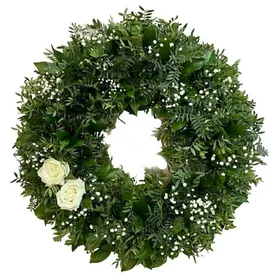 Круг из живых цветов №26