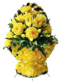 Траурная корзина из искусственных цветов "Элит Ладья большая" №3