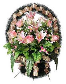Траурная корзина из искусственных цветов "Ладья Элитная" №10