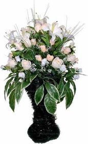 Траурная корзина из искусственных цветов "Ваза большая Элит двухсторонняя" №2