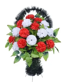 Траурная корзина из искусственных цветов "Ладья заказная" №6